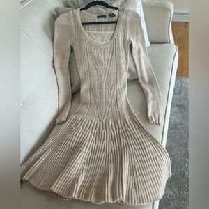 Moda International Beige Long Sleeve Sweater Dress